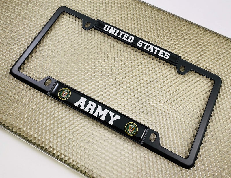 BestLicensePlateFrames [Officially Licensed Product] - United States Army Domed Custom-Made Personalized Narrow (Thin) Top 4 Hole Metal Car License Plate Frame with Free caps - Black (Quantity: 1 Frame) - Image 5